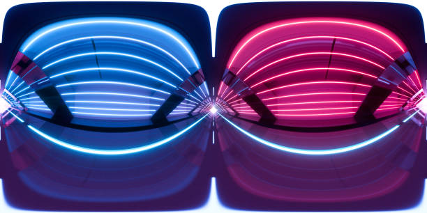 istock Dark tunnel with glowing light illuminated, 3d rendering. 360-degree seamless panoramic view. 1449264501