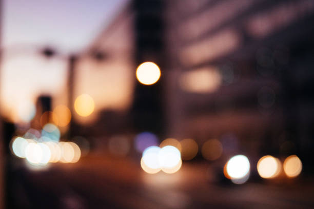 image of city at dusk ,Bokeh