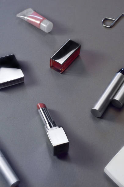 istock Silver Colored Cosmetics on the Gray Background 1449279923