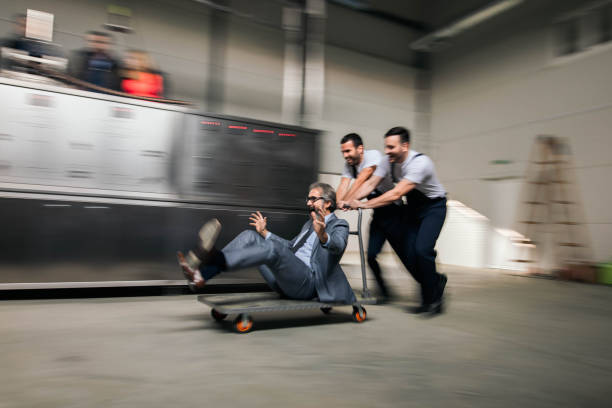istock Fun day in blurred motion at the factory! 1449285812