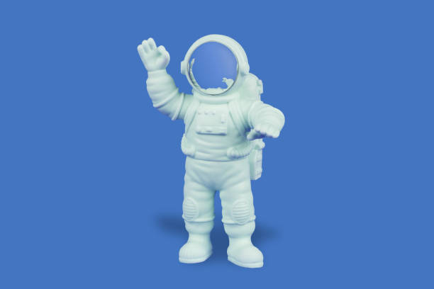 istock Astronaut making the ok sign on blue background 1449288289