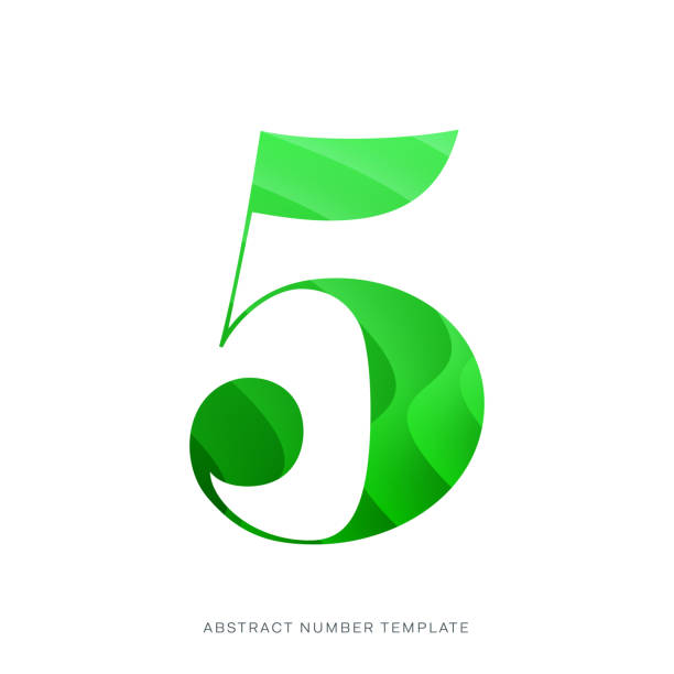 Green color abstract number template. Anniversary number template isolated, anniversary icon label, anniversary symbol vector stock illustration