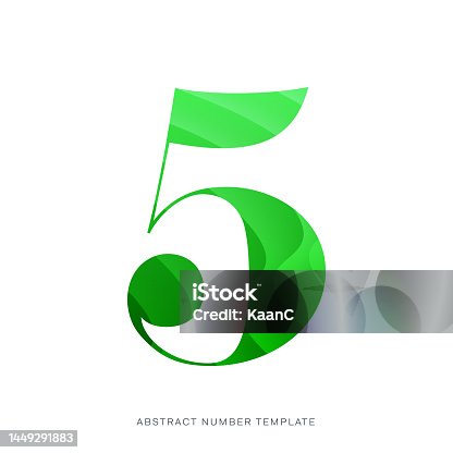 istock Green color abstract number template. Anniversary number template isolated, anniversary icon label, anniversary symbol vector stock illustration 1449291883