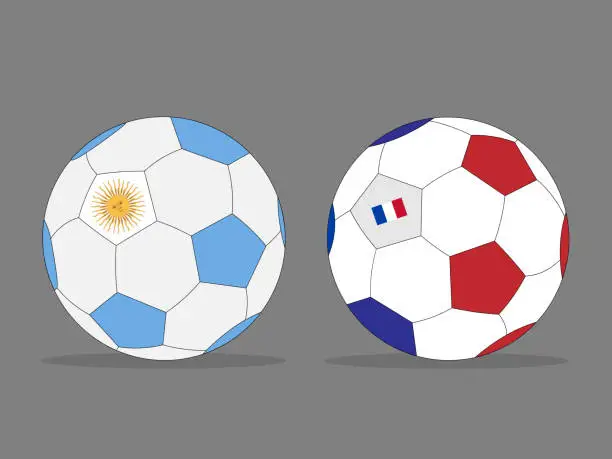 Vector illustration of Argentina vs France football