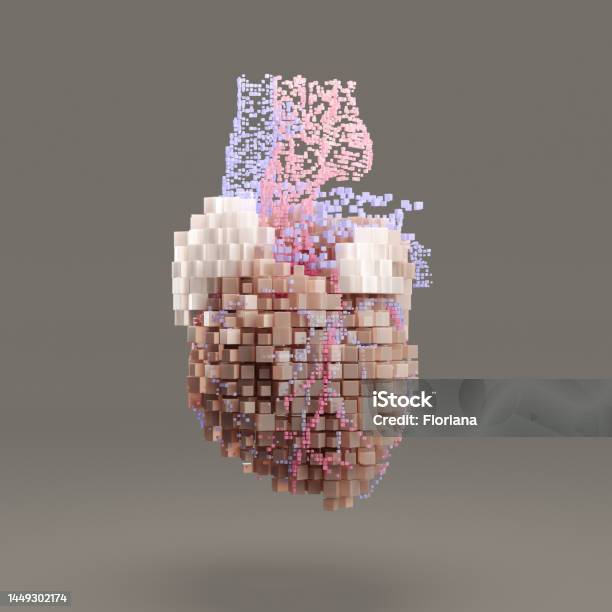 Digital Heart Stock Photo - Download Image Now - Heart - Internal Organ, Healthcare And Medicine, Technology