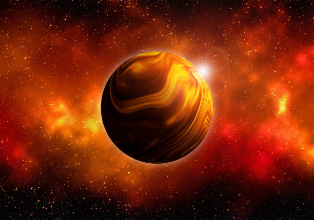 Unknown planet from outer space. Space nebula. Cosmic cluster of stars. Outer space background. 3D Illustration.