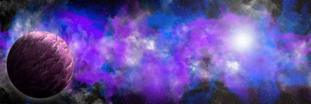 istock Unknown planet from outer space. Space nebula. Cosmic cluster of stars. Outer space background. 3D Illustration 1449305140