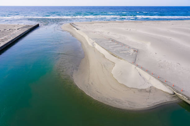 istock Footprints on the Seaside: Kunian Beach facing Enshunada from Shiosai Bridge (Kakegawa City, Shizuoka Prefecture) 1449305640