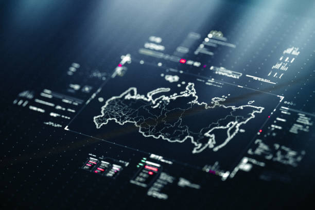 istock Digital Map of Russian Federation 1449308546