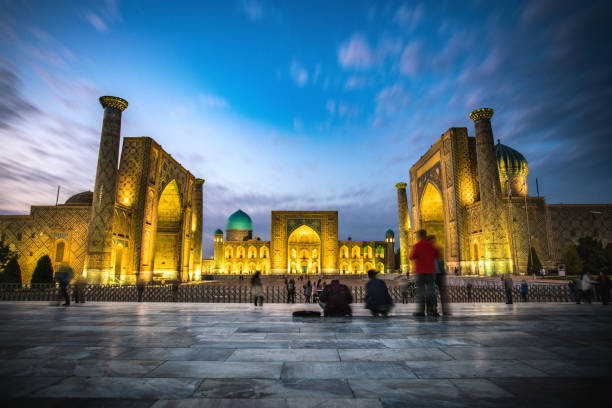 istock Registan Square in Samarkand in the evening, Uzbekistan 1449308877