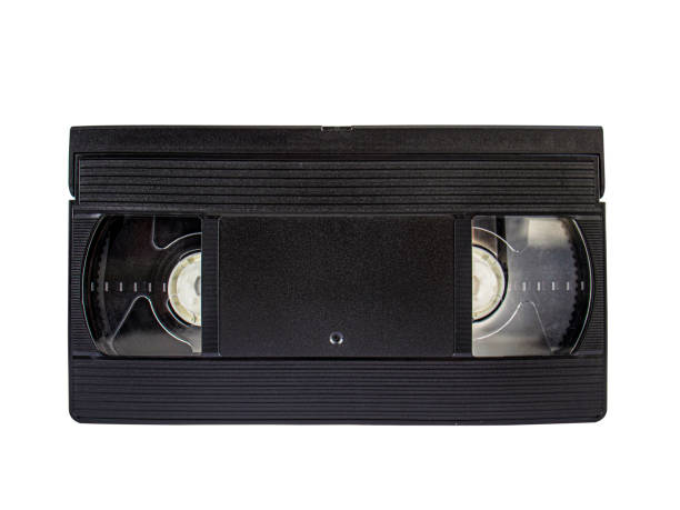 istock video cassette isolated on white background, copy space, 1449309389