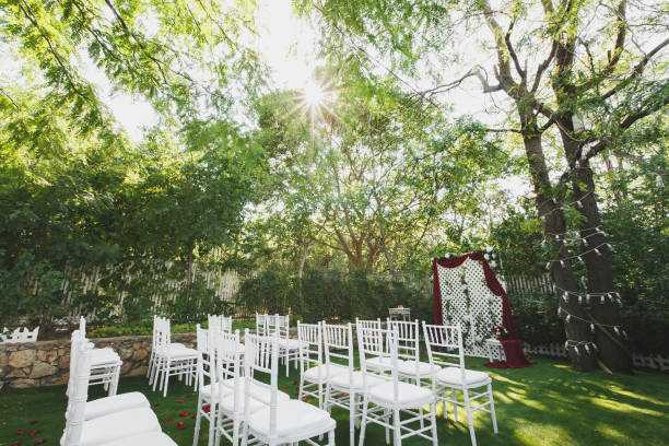 istock Beautiful wedding ceremony in the park 1449309632