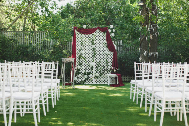 istock Beautiful wedding ceremony in the park 1449311741
