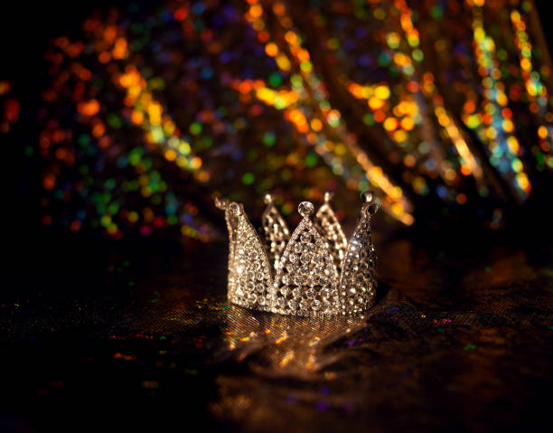 istock Golden princess, queen diadem with on bright sparkle background 1449314905