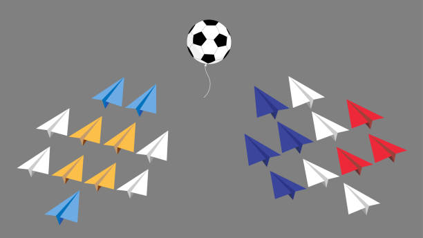 stockillustraties, clipart, cartoons en iconen met argentina vs france football - argentina fans world cup
