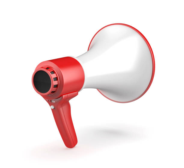 istock Red and white electric megaphone 1449323695