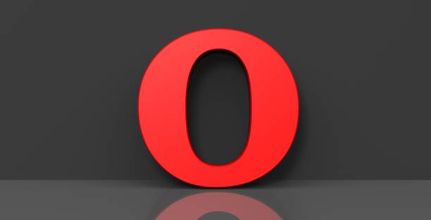 O letter sign red capital letter 3d