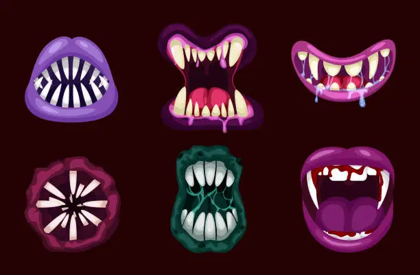 Vector illustration of Cartoon monster mouth