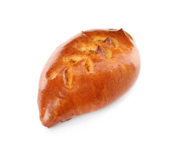 istock One delicious baked patty on white background 1449333524