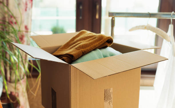 istock Pre owned clothes resale or donation. 1449334050