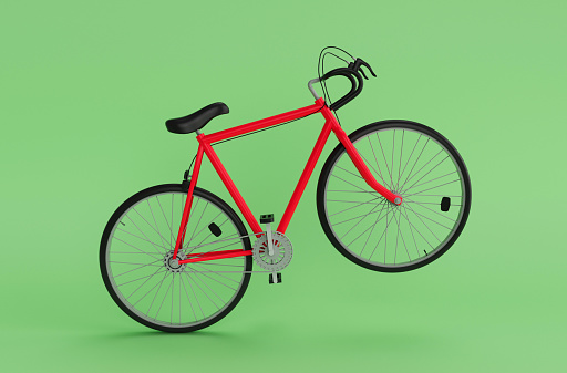 3d illustration rendering minimal Modern sport bicycle on white background.