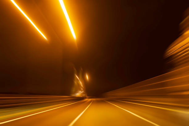 high speed on the highway at night