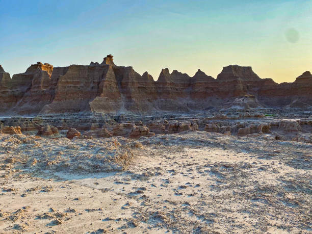 istock Sunset over Rocks in Badlands 1449348003