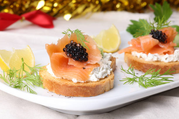 istock Salmon and Cream Cheese Canapes 1449348824