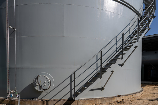 Stairs of chemical plant construction site