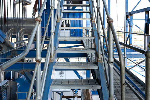 Scaffold stair of chemical plant construction site