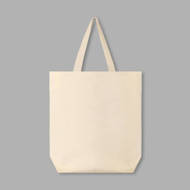 istock Textile eco bag on light grey background. Mock up for design 1449353611