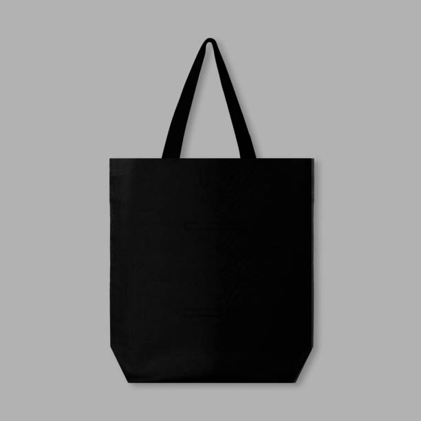 istock Textile eco bag on light grey background. Mock up for design 1449353639