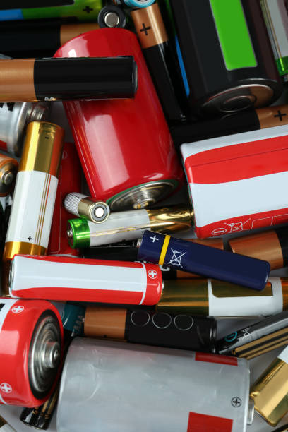 istock Many batteries of different types as background, above view 1449354596