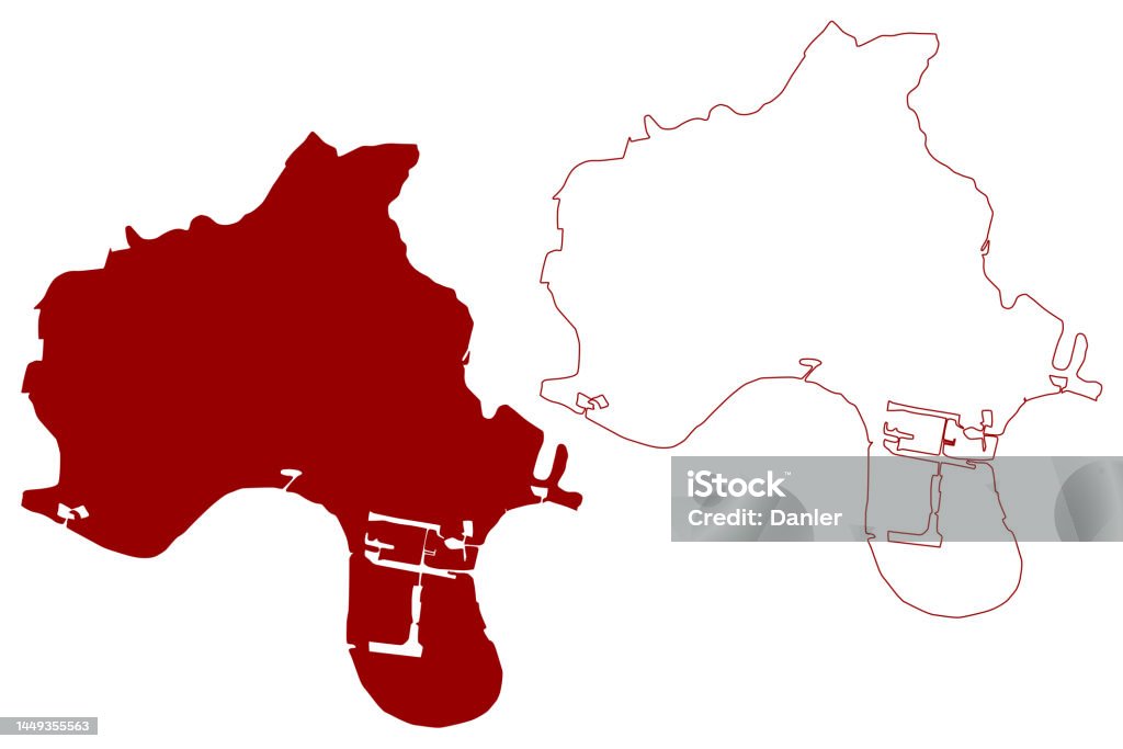 Tower Hamlets Map Vector London Borough Of Tower Hamlets Map Vector Illustration Scribble Sketch ...