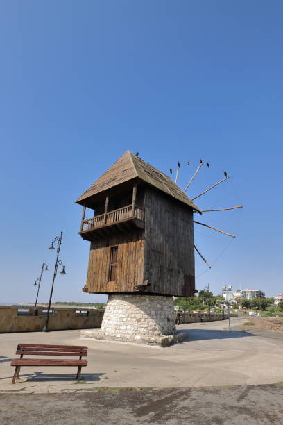 Black Sea style windmill stock photo