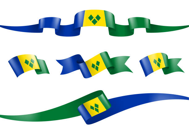 Saint Vincent and the Grenadines flag Ribbon Set - Vector Stock Illustration Saint Vincent and the Grenadines flag Ribbon Set - Vector Stock Illustration flag of saint vincent and the grenadines stock illustrations