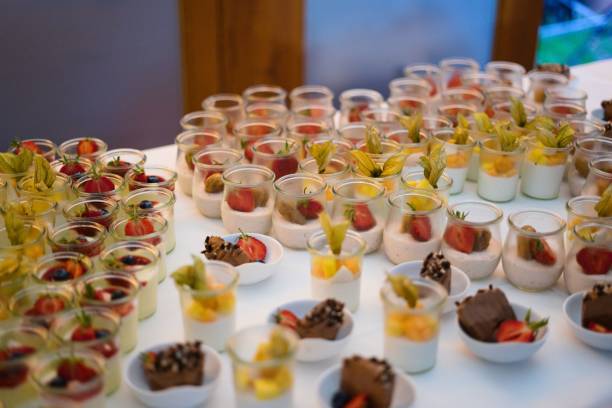 istock Selective focus shot of a dessert buffet on a table 1449378303