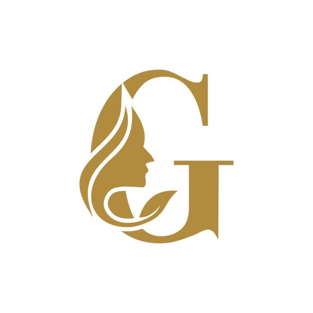 Initial G face beauty logo design templates Initial G face beauty logo design templates simple and elegant gold g stock illustrations