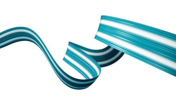 istock Teal ribbon awareness on a white background. Symbolic Post Traumatic Stress Disorder - PTSD. 3d illustration. 1449386479