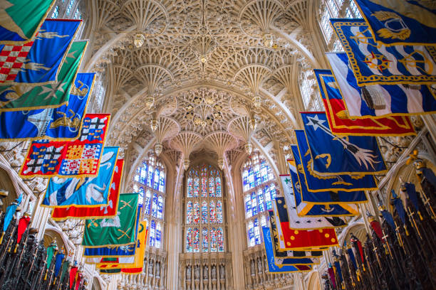 henry vii lady chapel interior at westminster abbey. burial place of fifteen kings and queens stuard's dynasty - church indoors inside of monastery imagens e fotografias de stock