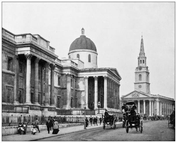istock Antique photograph of London: National Gallery 1449391238