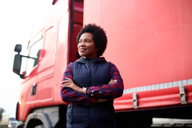 istock Female truck driver 1449393160