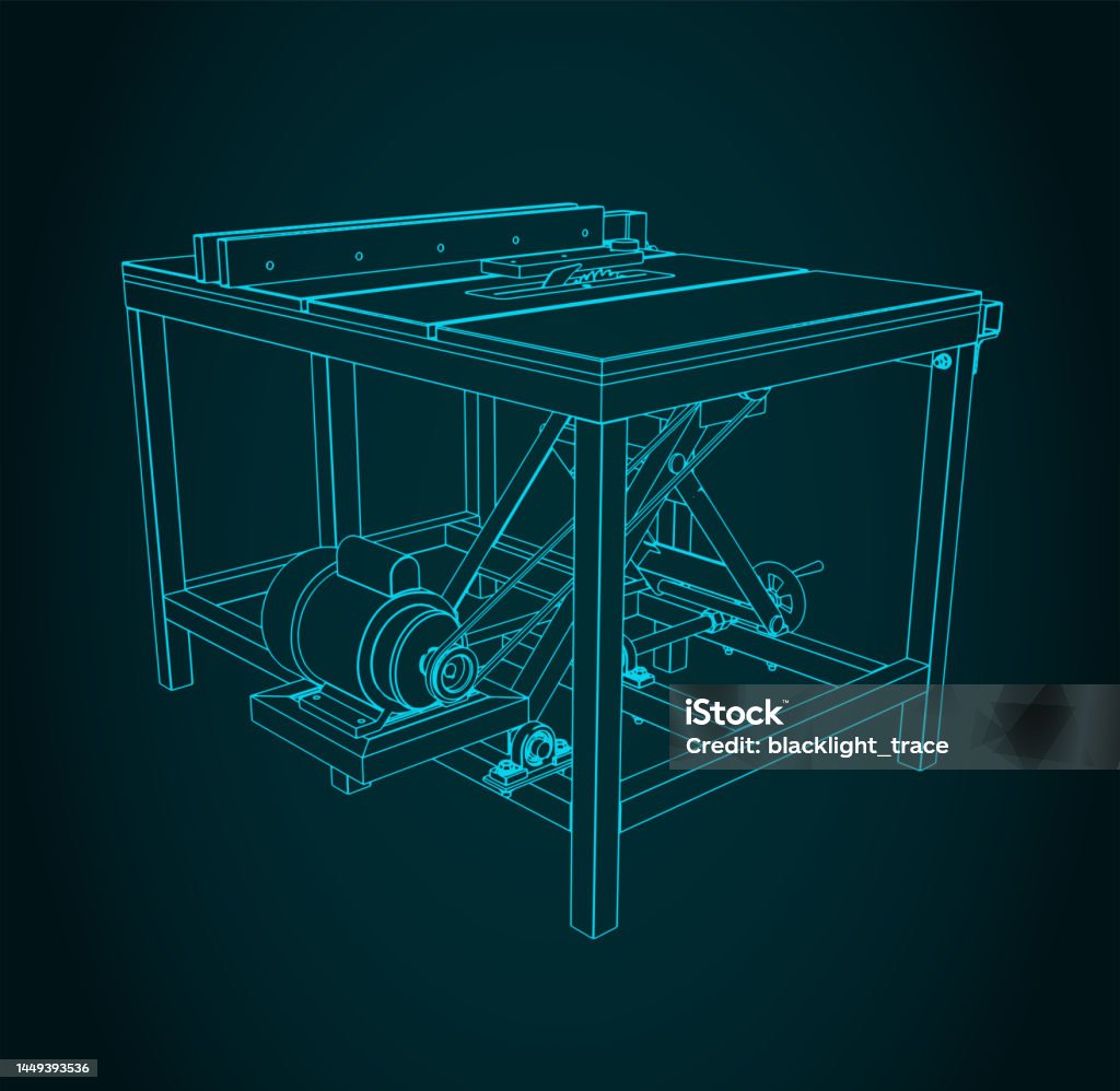 Professional Table Saw Stock Illustration - Download Image Now - Blade