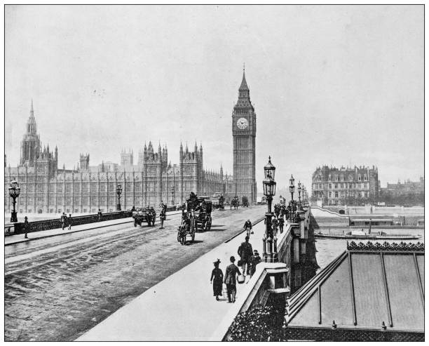 istock Antique photograph of London: Westminster Bridge 1449393707