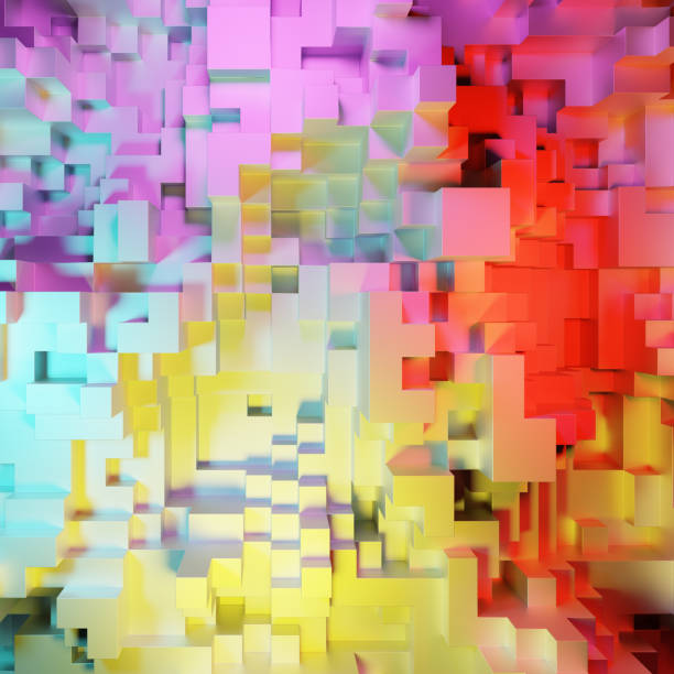 istock Blocky colorful abstract background, digitally generated. 1449395692