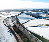 Winter weather over Devon A380 Road