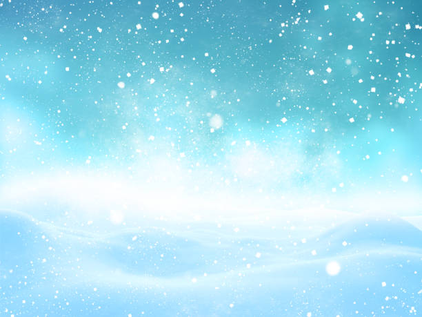 istock Christmas landscape background with falling snow 1449396640