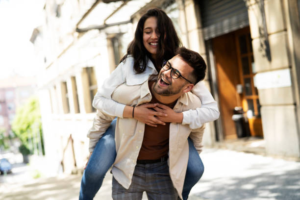 istock Boyfriend and girlfriend enjoy in sunny day. 1449405123