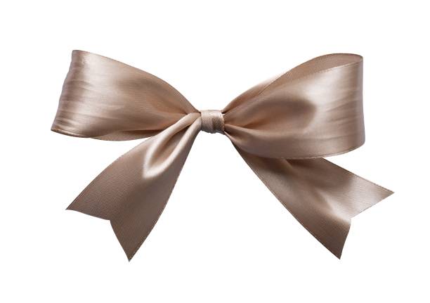 istock Elegance bow for wrap gift box and ornament. Shiny brown ribbon isolated background 1449407178