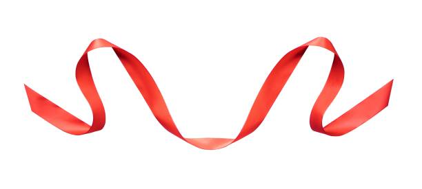 istock wavy red ribbon isolated for ornament 1449407286